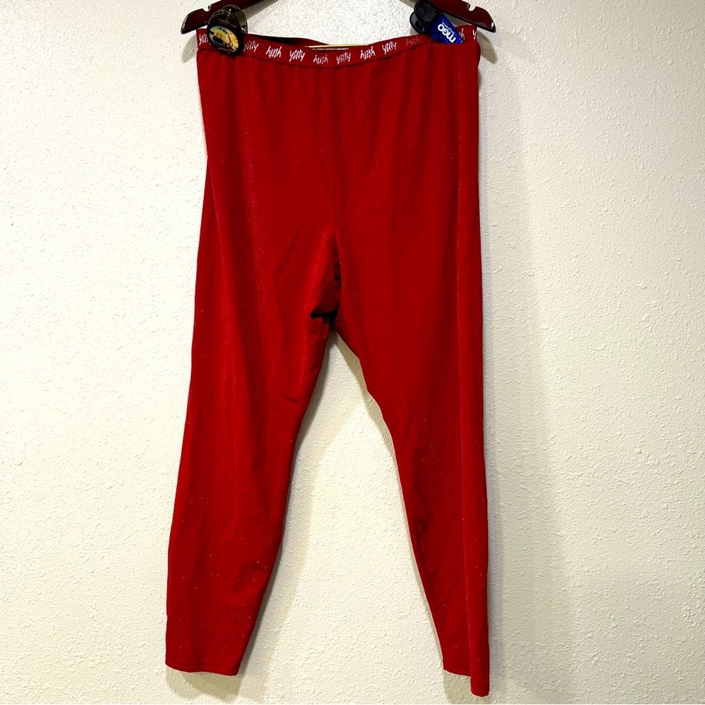 Yitty Lizzo Major Label Smoothing High Waist Maroon Shimmer Leggings 3X Roushed